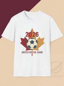 Camiseta de Fútbol con Diseño de Hoja de Arce 2026 |   Camiseta de fanático del fútbol de Canadá |   Unidos Por El Juego Gráfico - Negro - Ver 6