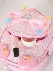 Dieser neue 1 Stück Pailletten-Rucksack hat eine Schleifenverzierung, ein lässiges aber stilvolles Design, einen Reißverschluss und verstellbare Schultergurte. Perfekt für den täglichen Gebrauch, Reisen und Einkaufen, er hält Ihre Essentials leicht. Ein vielseitiges Stück, dieser Modeliebhaber passt zu verschiedenen Stilen und Anlässen, wodurch er sehr anpassungsfähig ist. Er eignet sich auch hervorragend als Geschenk für Freunde. - Verschiedenfarbig - Übersicht 10
