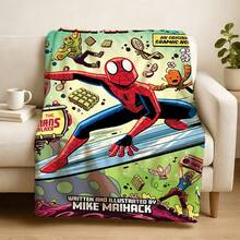 1PCS S Pidey And His Amazing Friends Fleece Blanket Versatile Multi-Purpose Soft Cozy S Pider-Man Throw Blanket For Sofa Bed Living Room Couch Travel Camping Office Nap Car Decorative Warm Cartoon Plush Blanket M Arvel Fans Gift - Nhiều màu - Xem 3