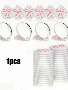 1/2/6/10/20/30/50/80pcs Pink Bow Portable Folding Makeup Mirror Set. Features Foldable Glass Surface. Ideal As Round Pocket Mirror, Perfect For Parties Or As A Thoughtful Gift - A - View 17