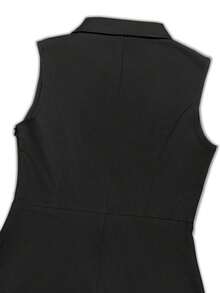 Vestido de Body ceñido sin mangas con cuello vuelto en color verde menta para mujer, ideal para el verano - Negro - Ver 6
