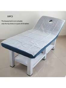 50/100 tấm trải giường massage dùng một lần, 80cm x 180cm, vải không dệt mềm mại và bền chắc, thích hợp cho SPA, xăm hình, tẩy lông và giường massage, tấm lót quấn cơ thể hợp vệ sinh và dễ làm sạch, tấm phủ giường trị liệu, thiết kế lỗ ở giữa. - Nhiều màu - Xem 1