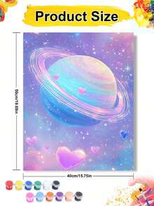 夢幻星球愛心星系 DIY 數字油畫手工藝 成人居家裝飾 40x50cm/16x20in 節日禮物 - 套裝 - 查看 10