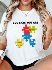 Diseño Simple y Versátil Dios dice que eres aceptado, amado, digno de perdón. Camiseta con Cruz Magnética y Versículo Bíblico Romanos 15:7 - Camiseta casual suave con cuello redondo para mujer, con patrón inspirador de versículo bíblico, regalo perfecto para la iglesia, Pascua, Día de la Madre, familiares y amigos. Camiseta de Algodón - Blanco - Ver 7