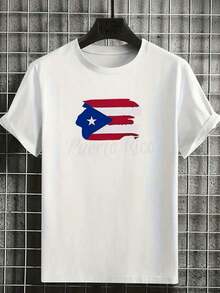 1 Camiseta de Hombre con la Bandera de Puerto Rico, Diseño de Orgullo Nacional para Hombres y Mujeres, Ropa Unisex, playeras de mujer - Blanco - Ver 1