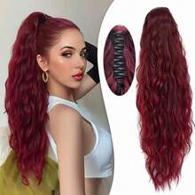Pelucas para mujer, peluca de cola de caballo con clip de garra para comercio exterior, cabello largo y rizado para mujer 99j, cola de caballo alta y esponjosa con ondas de agua y rizos de lana,  al por mayor del fabricante. - Abuela Gray - Ver 1