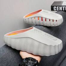 2026 New Summer Men/Women Wooden Sole Slippers, Lightweight Non-Slip Casual Beach Sandals - Grey - View 6