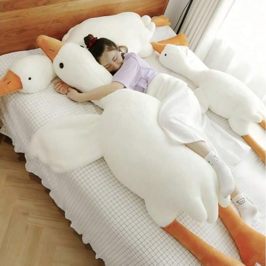 2026-Cute Big White Goose Plush Doll Doll, Soft Stuffed Animal Plushie Pillow For Sleeping, Birthday/Holiday Gift For Kids - Multicolor - View 1