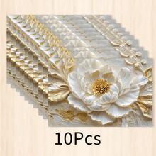 1 pieza Mantel individual de lino, tapete para desayuno, posavasos de café, base para tazón, elemento moderno, accesorio de cocina, fácil de limpiar, apto para el hogar, restaurante, decoración del comedor, regalo festivo, regalo para amigos, juego de múltiples piezas - Multicolor - Ver 21