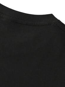 Sommar-t-shirt för män, streetwear, 100% bomull. Kortärmad t-shirt för män med tryck av landskapsmålning, bekväm bomullstopp för sommaren, mångsidigt baslager, maskintvättbar, lämplig för avslappnat utomhusbruk. - Svart - Visa 4
