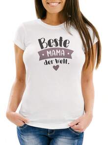 Camiseta para Mujer, Regalo para Mamá, Estampado con la Frase "La Mejor Mamá del Mundo", Dile Gracias, Camisetas de Moda, Tops Cómodos, Camisetas Modernas - Blanco - Ver 7