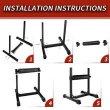 Soporte para Sentadilla Búlgara, Máquina de Agachada Unilateral Ajustable 11 Niveles con Rodillo de Espuma y Almohadillas Antideslizantes, Ideal para Entrenamiento de Piernas y Glúteos, Sentadillas, E - Negro - Ver 6