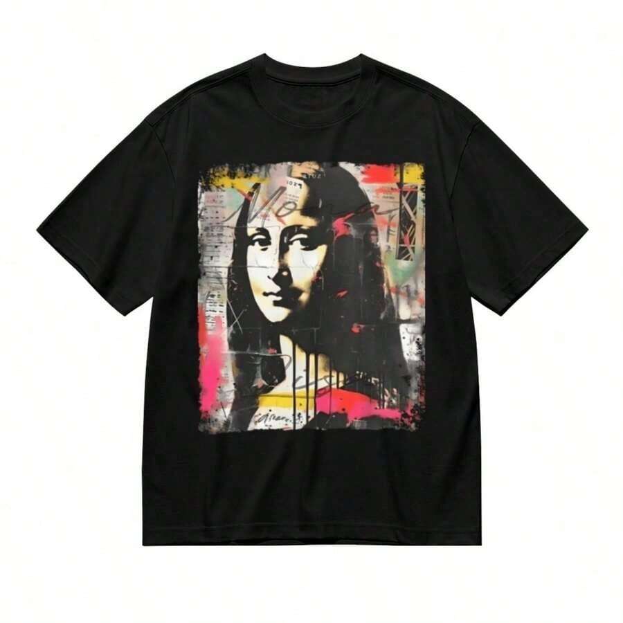Women's Funny Anime Short Sleeve T-Shirt, Round Neck, Loose Fit, Casual, Multifunctional, With Japanese Text Print, For Spring/Summer. Suitable As A Gift. Women's T-Shirt. Blouses>Elegant. Boho Chic. Soft, Breathable, And Comfortable Women's Top, Ideal For Spring, Summer, And Autumn, Perfect For Vacations, Travel, And Everyday Wear. - 黑色 - 查看 1