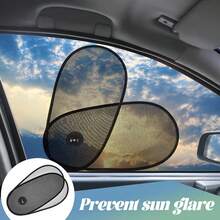 Universelle Auto-Fenster-Vorhänge für vorne & hinten, faltbarer Seitenscheiben-Sonnenschutz, Auto-Fenster-Sonnenschutz mit Saugnäpfen, hitzeisolierender Seitenscheiben-Sonnenschutz, Windschutzscheiben-Sonnenschutz - Schwarz - Übersicht 2