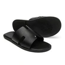 Men's Casual Strap Open Toe Slippers, Soft Sole Sandals For Summer - Black - View 15
