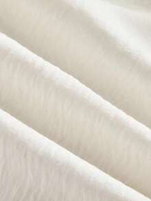 MOD Blusa de manga de campana con recorte de volantes y bloqueo de color para ceñir la cintura de la mujer - Blanco - Ver 4