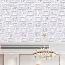 10pcs/20pcs 3D Wall Tiles Stickers, Foam Self-Adhesive Anti-Collision Wallpaper, Waterproof Ceiling Stickers, Easy To Paste And Peel, Easy To Clean And Cut-Free, Suitable For Kitchen, Living Room, Bathroom, Corridor, 13.8x13.8 Inches - Recurve - View 9