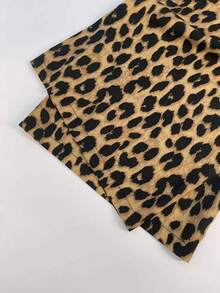 Women's Sleeveless Leopard Print Jumpsuit, Chiffon Fabric, Non-Stretch, Summer Vacation - Leopard - View 4