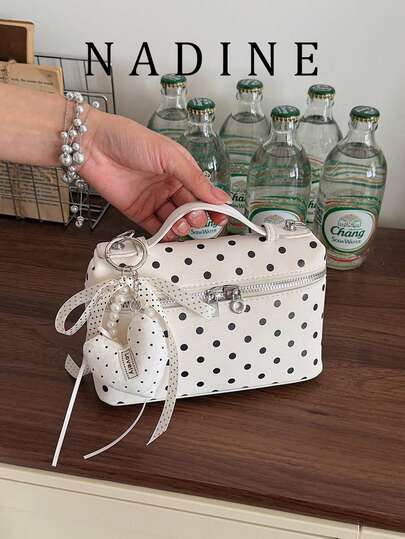 Simple Polka Dot Handbag For Women, New Style Casual Box Small Square Bag, Fashionable And Versatile Single-Shoulder Crossbody Bag