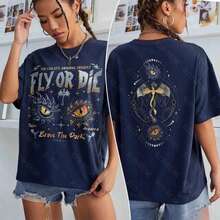 Camiseta Rider, Sudadera Onyx Brave Dark, Camiseta Fly Or Die Fourth Wing Series, Regalo para Amantes de Libros de Dragones - Azul Marino - Ver 6