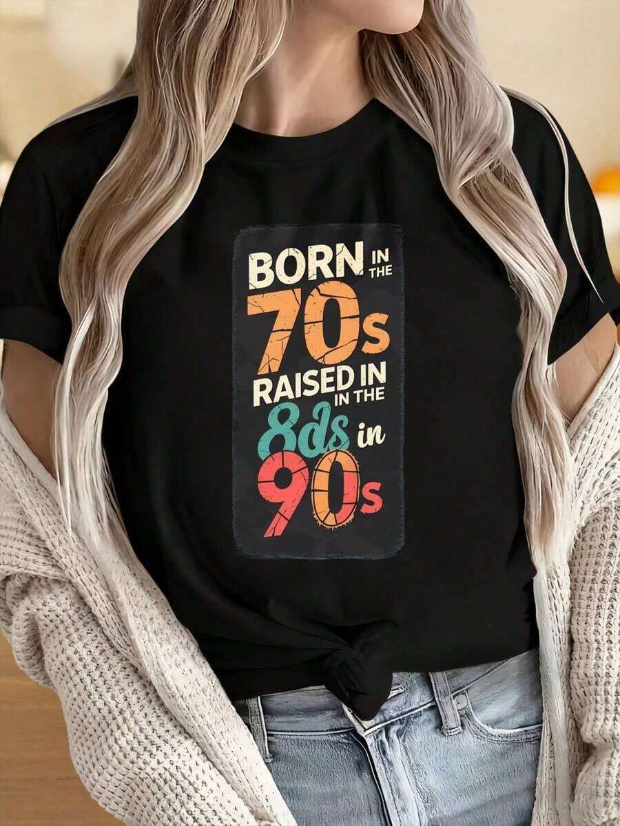 Camisetas para Mujer y Hombre con Cuello Redondo y Mangas Cortas, Estilo Vintage de los 70, 80 y 90, Camiseta Retro con Estampado Gráfico para Mujer y Hombre, Prenda Unisex de Moda. Los Estampados Divertidos son Ideales para Fiestas de Navidad, Actividades Deportivas, Fiestas de Vacaciones, Salidas, Deportes y Otros Regalos Festivos. - Negro - Ver 1