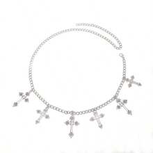 Decoración de cintura cruzada, accesorio de moda versátil y elegante de estilo punk - Plateado - Ver 2