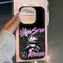 H-HellstarS Fashion Logo Phone Case For IPhone 17 16e 16 15 14 13 12 11 Pro Max Mini Air XR XS X 7 8 Plus Transparent TPU Soft Back Cover Drop-Resistant, Gifts - 1pc - 查看 4