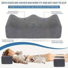 1個灰色/黑色腿部枕頭，足部枕頭墊腿部抬高枕，多用途慢回彈舒適睡眠休息腿枕，柔軟記憶棉腿部抬高枕，足部墊，腿部休息墊，腿部定位墊，膝蓋腿部手臂支撐墊，手部抬高枕，適用於床鋪睡眠、沙發休息、辦公椅、躺椅、居家放鬆腿部抬高支撐墊 - 彩色 - 查看 5