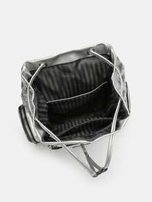 Fashion Large Capacity Multi-Compartment Women Backpack New Style All-Match PU Hot Diamond Backpack One-Shoulder Computer Bag - Silver - View 10