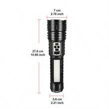 2*30W Linterna LED Super Brillante de Largo Alcance 1000M Linterna Táctica Luz Lateral COB Recargable USB-C Zoomable Impermeable Lámpara Exterior para Camping Pesca Ciclismo Emergencia Patio - flash - Ver 11