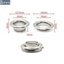 50/100sets 4/4.5/5/6/8/10mm Brass With Washers Grommet Repairing Round Eye Rings For Shoes Bag Clothing Skin Belt Hat - A - View 21