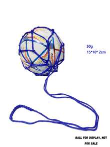 2pcs/1pc Nylon Basketball Tote Bag, Youth Soccer Goal Net, Soccer/Volleyball Drawstring Ball Storage Bag - Blue - View 2