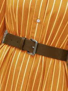 Vestido ajustado de mujer con camisa de rayas - Amarillo claro - Ver 5