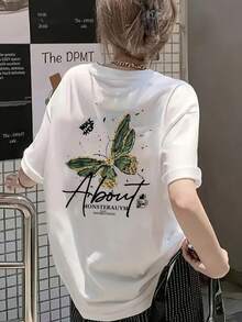 Camiseta de verano de manga corta para mujer, con estampado de dibujos animados, ideal como prenda básica, apta para todas las estaciones y cualquier ocasión.Adecuado para todas las ocasiones Informal y cómodo Muy buena calidad ANRP - Blanco - Ver 10