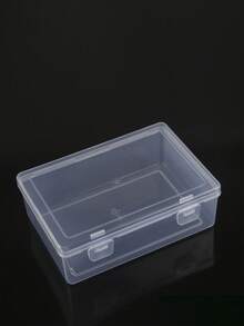 1pc Set Clear Snap-Lid Storage Boxes | Small Medium Large Sizes | Portable Organizer For Hair Accessories & Desk Items | Dustproof & Space-Saving - Ice Crystal Color - View 3