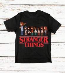 He Was A Stranger Thi.Ngs Unisex Cotton T-Shirt, T-Shirt With  Stranger Thi.NgsHugs Graphics, Cotton T-Shirt With Illustrations Inspired By  Stranger Thi.Ngs, 100% Cotton T-Shirts With Stran.GerS Style, T-Shirt With "ThI.Ngs" Design , Mike, Lucas, Eleven, Dustin, Dem.Odogs, Hawkins Indiana Fans, Exquisite T-Shirts For Christmas Gifts -  Stranger Thi.NgsPattern, Men's T-Shirt, Round Neck, Casual, Exquisite Cotton T-Shirt, Stranger Thi.Ngs, Valentine's Day Gifts, St. Patrick's Day Gift, Easter Gift. NO. 576 - 黑色 - 查看 20