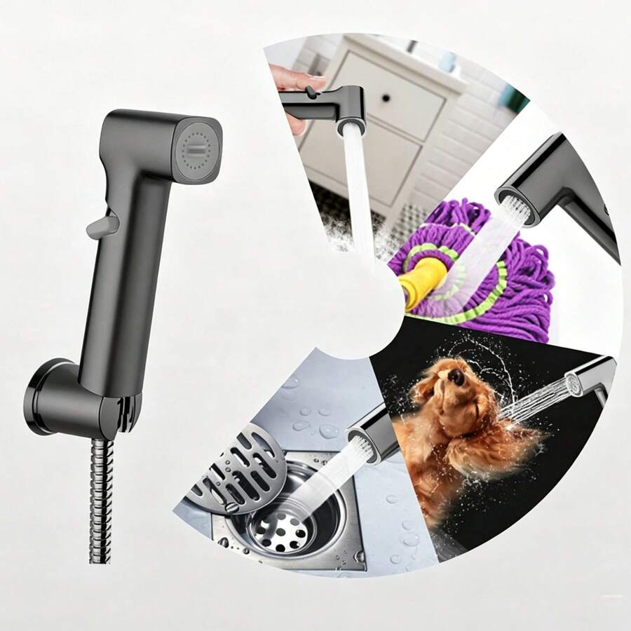 Đầu vòi xịt vệ sinh rảnh tay có thể điều chỉnh, vòi xịt vệ sinh phòng tắm tiện dụng, vòi xịt nước áp lực cao, vòi xịt vệ sinh bằng nhựa ABS.