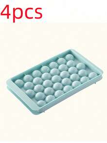 1 Stück Blau/Rosa 33-Fach Eisball-Form mit Deckel (kleine Produktgröße, kleine Eisbälle, bitte Größe vor der Bestellung prüfen), Kühlschrank-Eiswürfelform zur Herstellung von Cocktail-Getränk-Eisbällen - Verschiedenfarbig - Übersicht 19