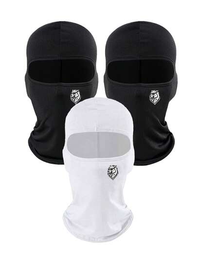 Bộ 1/2/3 chiếc mặt nạ trùm đầu kiểu Balaclava màu trơn và in họa tiết, phù hợp cho các hoạt động ngoài trời và dạo chơi hàng ngày.