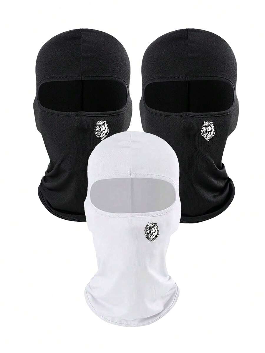 1/2/3 piezas Pasamontañas unisex de unicolor y estampado, adecuado para salidas diarias y actividades al aire libre - multicolor - Ver 1