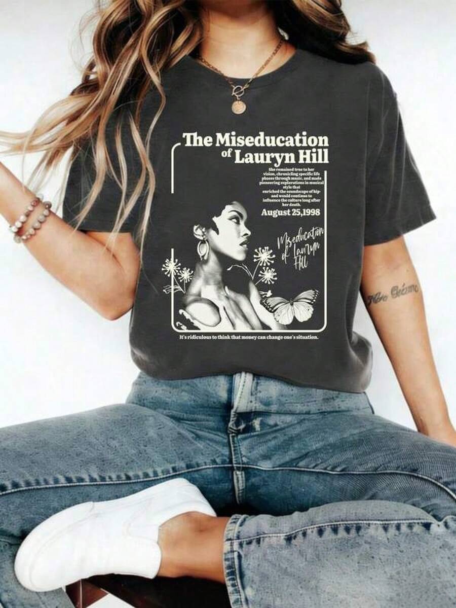 Camisetas de moda nuevasWomen's Personalized Printed Round Neck T-Shirt, Fashionable And Versatile, Suitable For Women, Short Sleeve Design, Dark Gray Top Casual Summer,Camisas para mujer, la opción perfecta para los atuendos del Día de San Valentín,camisetas gráficas divertidas para hombre, camisetas gráficas de estilo coreano,camisas para niñas, camisetas para niños. - Negro - Ver 1