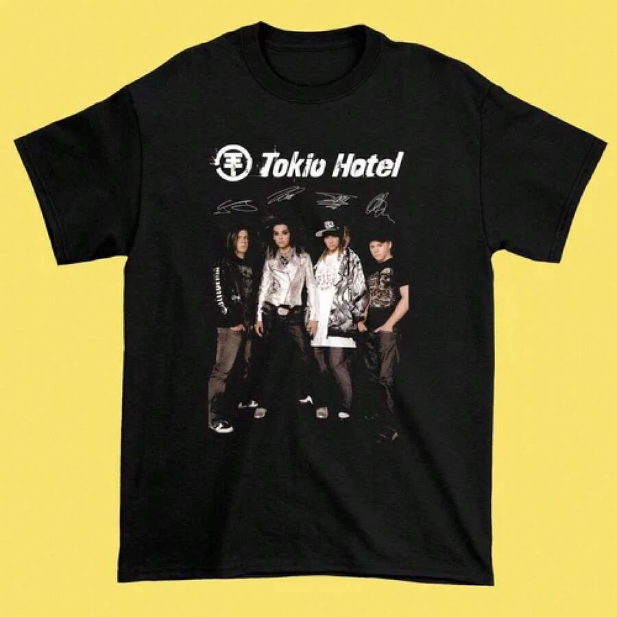 ¡NUEVO!Tokio Hotel Black Cotton Shirt Full,blusas elegantes dama,blusas de vestir elegantes - Negro - Ver 1