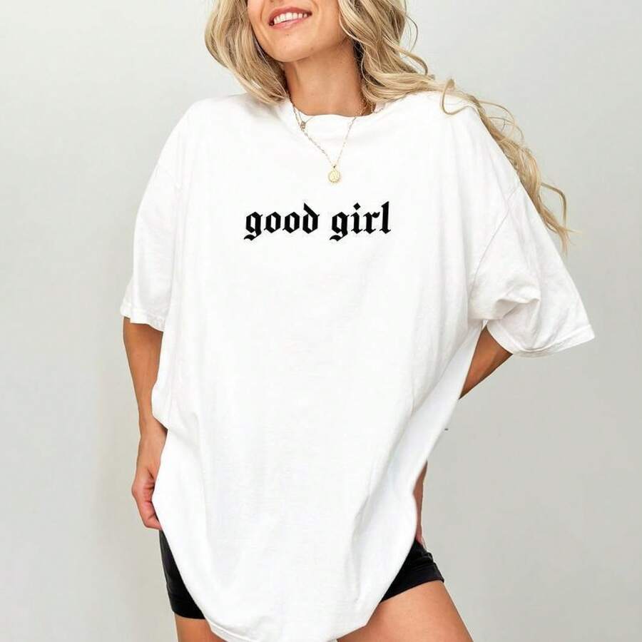[100% Algodón] Camiseta Good Girl, Camiseta con Estampado Gráfico Good Girl Romance Club, Camiseta Book Lover Unhinged, Camiseta Romance Reader, Camiseta Bookish, Camiseta Dark Romance, Camiseta de Regalo para Golf para Hombres y Mujeres, camiseta gráfica - Blanco - Ver 1