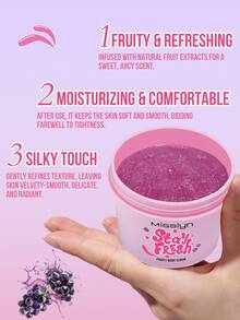 Sữa tắm tẩy tế bào chết MISSLYN Stay Fresh Fruity Body Scrub, Tẩy tế bào chết toàn thân hương trái cây, Tẩy tế bào chết nhẹ nhàng, Hương thơm ngọt ngào, Dưỡng ẩm và làm mịn da, Tẩy tế bào chết dịu nhẹ, Hương trái cây, Mềm mại, Cấp ẩm, Rạng rỡ, Đánh bóng nhẹ nhàng, Tinh chất trái cây tự nhiên, Dưỡng ẩm, Gel tắm, Sữa tắm - #1 Grape Kiss - Xem 3