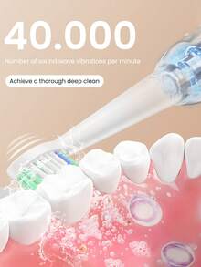 YUNCHI Bàn chải đánh răng điện Cloud Sonic, sạc được, chống nước, kèm 8 đầu bàn chải, sạc USB, quà tặng cho cặp đôi. - Nhiều màu - Xem 3