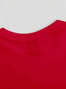 Camiseta de Mujer con Estampado de Mamá Béisbolista - Camiseta de Manga Corta con Cuello Redondo y Diseño de Estampado de Leopardo y Efecto de Gota de Agua, Negra con Letras Rosadas, Tela Suave y Transpirable, Regalo Perfecto para el Día de la Madre o para Uso Casual, Camiseta de Mamá Béisbolista, Estilo, Blusa Casual para Mujer, Playeras de Mujer de Algodón - Rojo - Ver 6