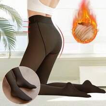Women's Winter Warm Fleece Plush Lined Thermal Tights - màu đen - Xem 2