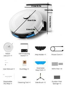 Lefant M2 Plus Robot Vacuum & Mop With Self-Emptying Station, 6000Pa Suction, LiDAR Navigation, 75-Day Hands-Free Cleaning, APP/Alexa Control - M2 Plus/UK Spec (White) - View 12