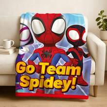 1pcs S Pidey And His Amazing Friends Fleece Blanket Versatile Multi-Purpose Soft Cozy S Pider-Man Throw Blanket For Sofa Bed Living Room Couch Travel Camping Office Nap Car Decorative Warm Cartoon Plush Blanket M Arvel Fans Gift - Nhiều màu - Xem 3