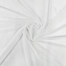 1 pieza Tela de malla de nailon de unicolor, tela de red elástica transpirable, adecuada para coser ropa deportiva, vestidos, manualidades - Blanco - Ver 11